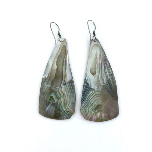 Vintage Shell Earrings From Tahiti - Picture 2 of 3